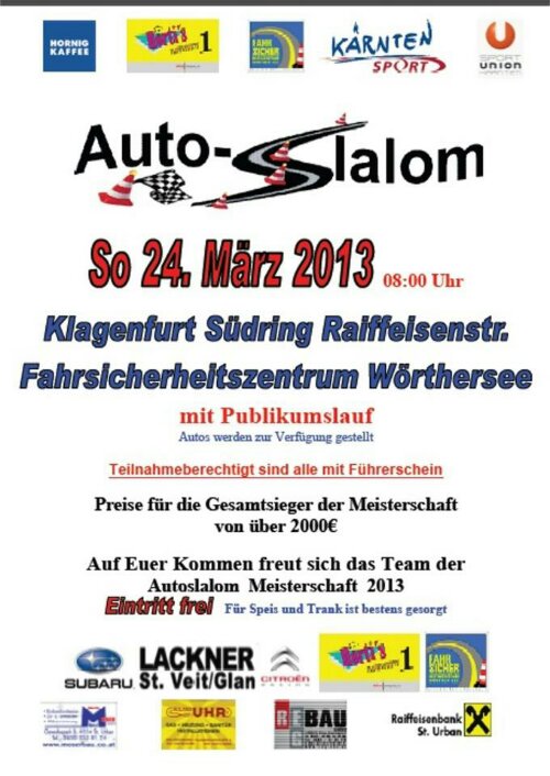 Avto slalom, Celovec 24.3.2013